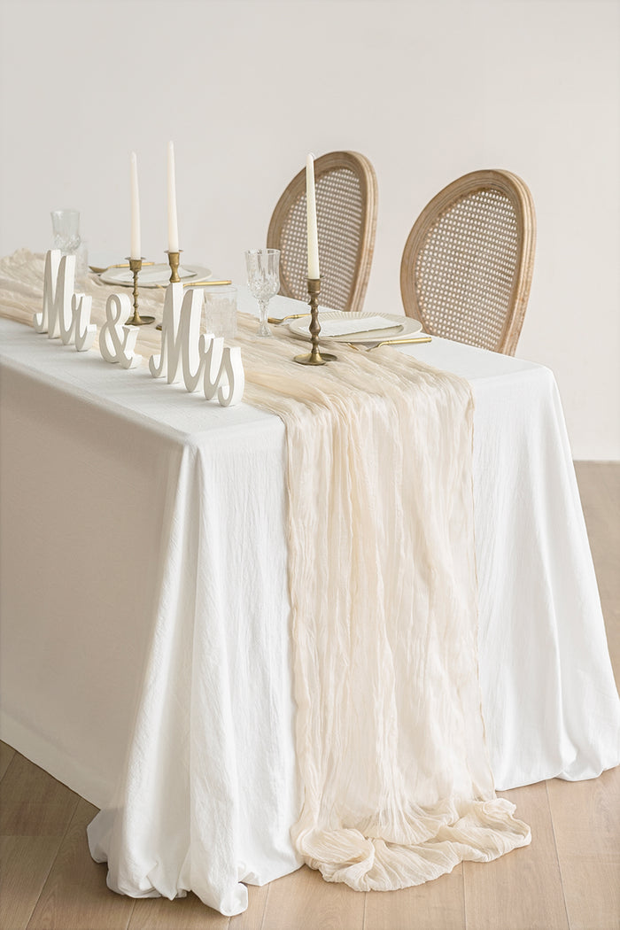 10ft | Cheesecloth Wedding Table Runner in Ivory