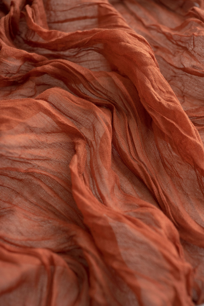 10ft | Cheesecloth Wedding Table Runner in Orange Rust