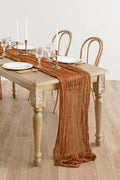 14ft | Cheesecloth  Wedding Table Runner in Brown Terracotta