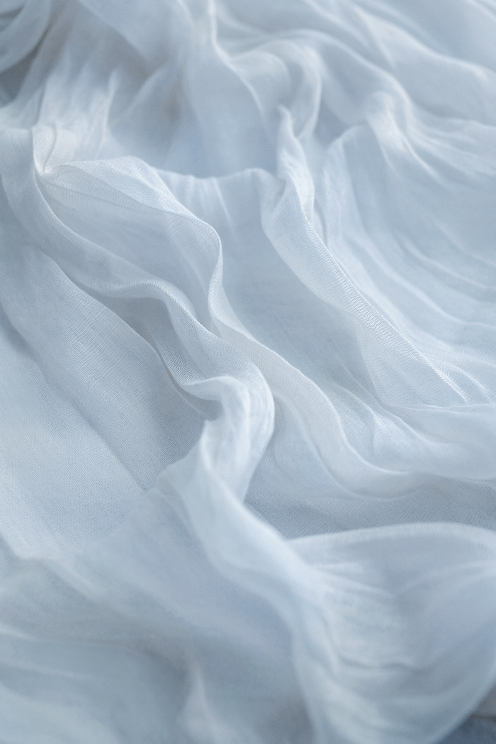 Cheesecloth Table Runner in Dusty Blue & Navy - Image 2