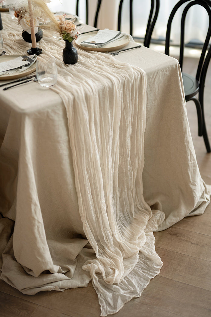 14ft | Cheesecloth Wedding Table Runner in Ivory