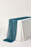 14ft | Cheesecloth Wedding Table Runner in Teal Blue | Clearance