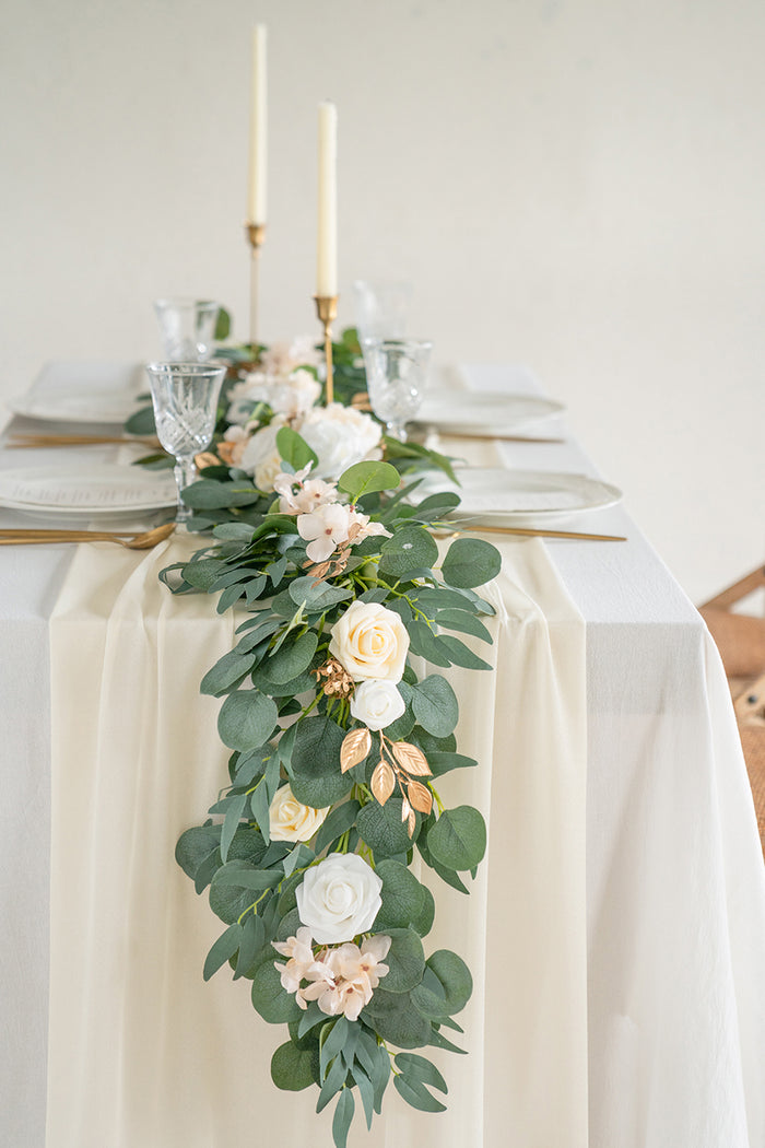 Romantic Sheer Table Runner 29' w x 14ft - Ivory (1-pack) - Image 4