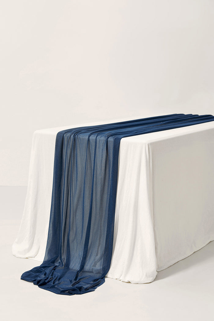 14ft | Chiffon Wedding Table Runner in Table Linens in Burgundy & Navy