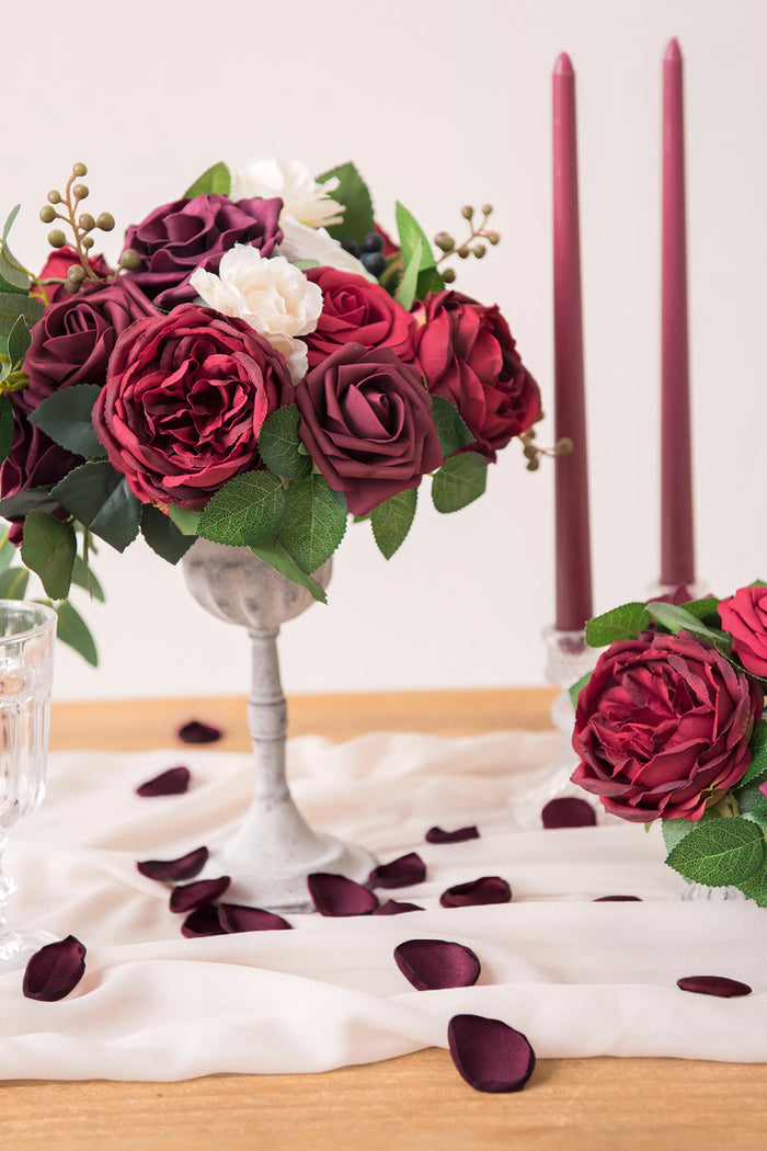 200pcs | Silk Rose Petals in Burgundy Wedding