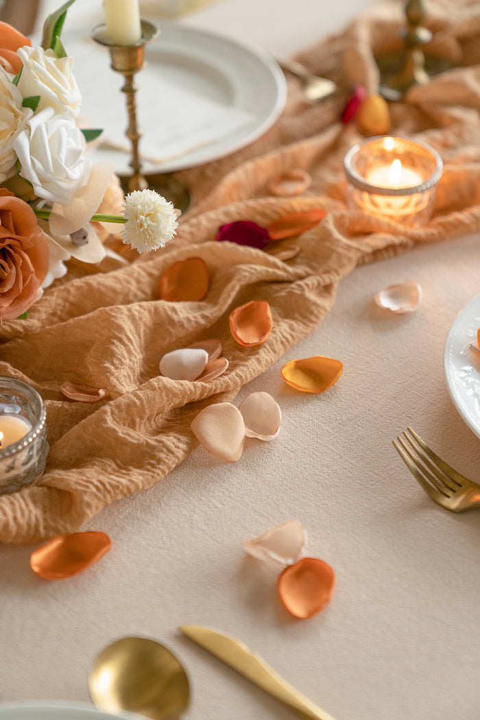 Silk Rose Petals in Sunset Terracotta - Image 2