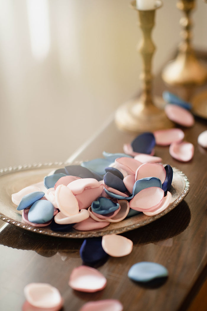 Silk Rose Petals in Dusty Rose & Navy