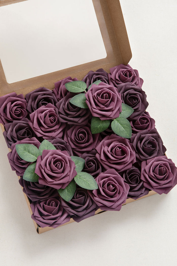 DIY Supporting Flower Boxes in Plum Velvet Wedding - Image 5