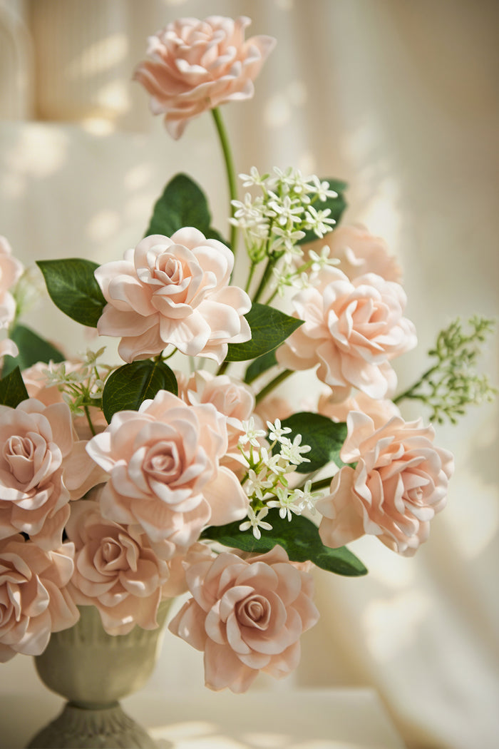 2.7" Foam Gardenia with Stem in Petal Pink