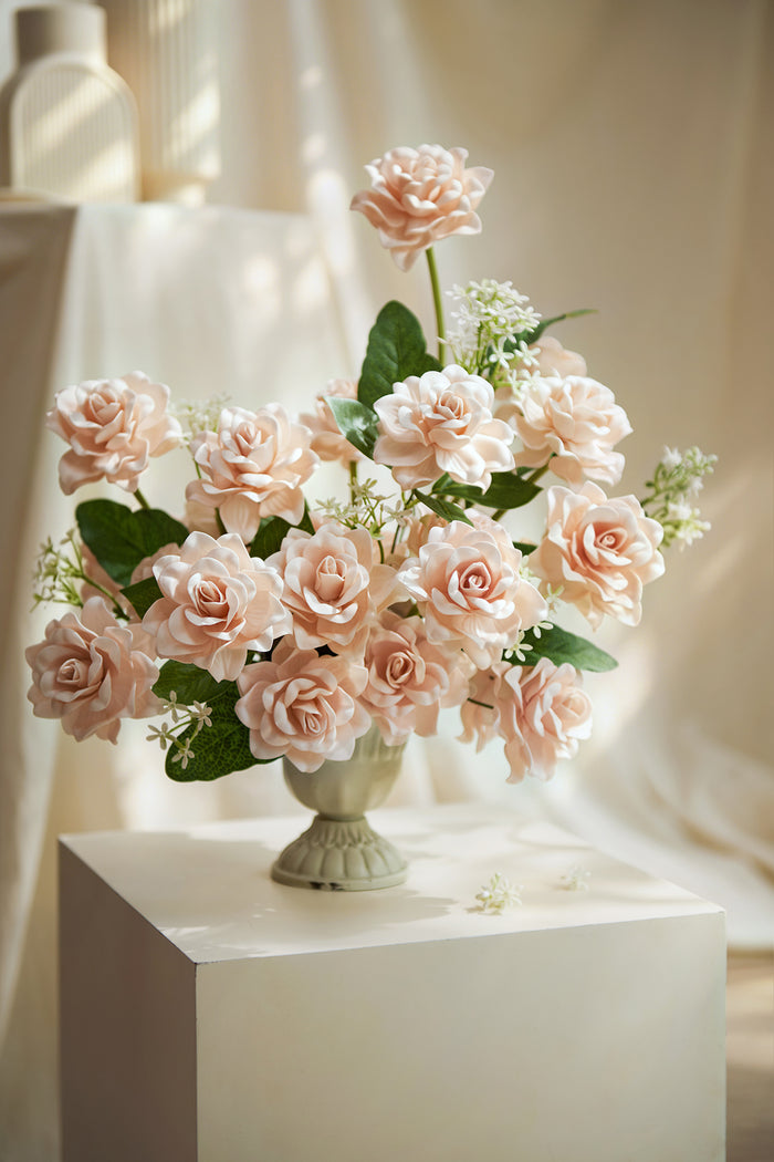 2.7" Foam Gardenia with Stem in Petal Pink