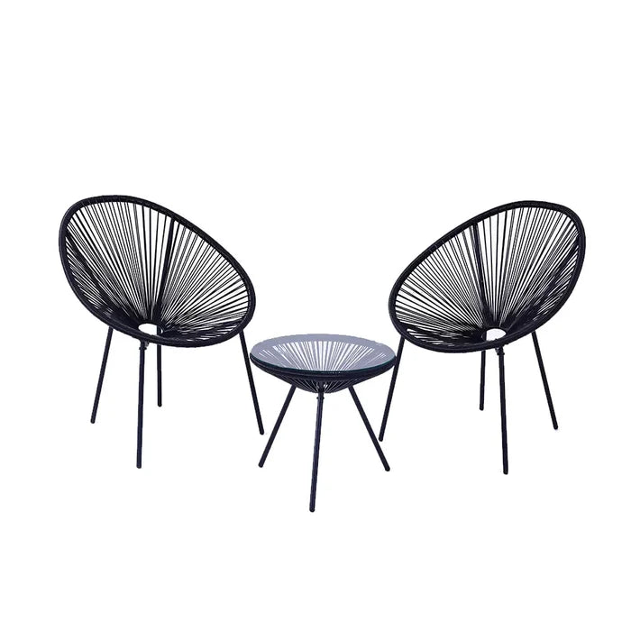 3-Piece Outdoor Patio Rattan Chair Set with Table Mimarta