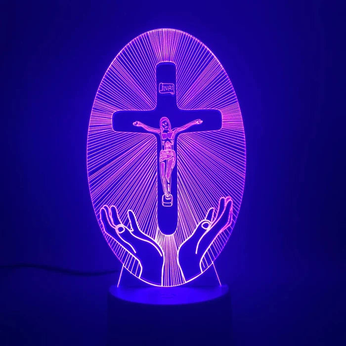 3D Acrylic Jesus Cross Night Light - Rieworkes