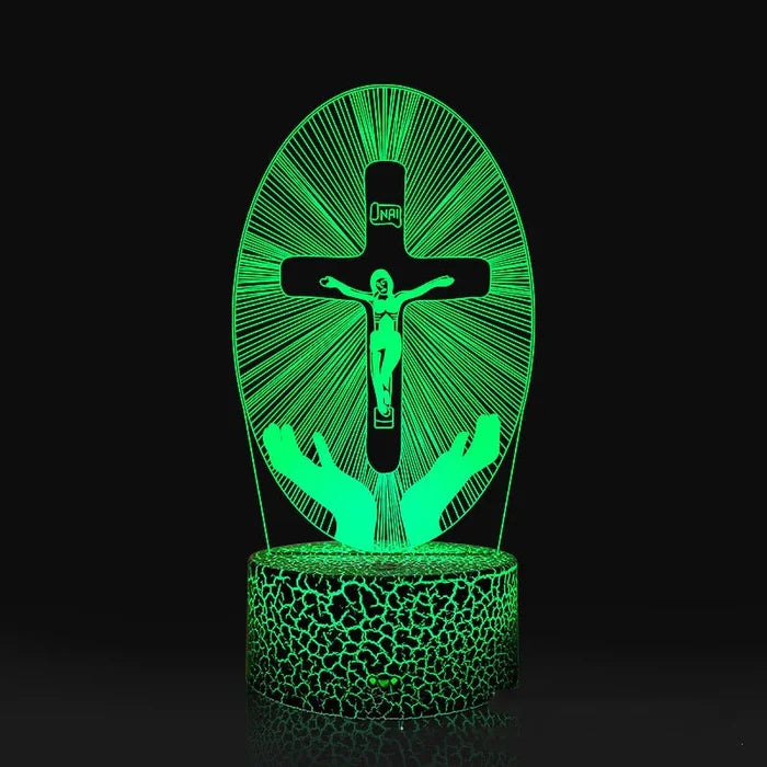 3D Acrylic Jesus Cross Night Light - Rieworkes