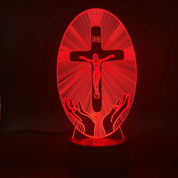 3D Acrylic Jesus Cross Night Light - Rieworkes