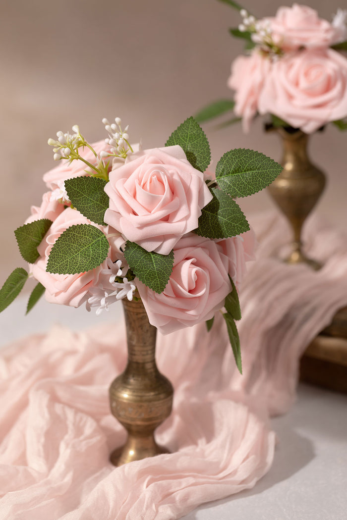 50pcs | 3" Foam Rose with Stem in Blush
