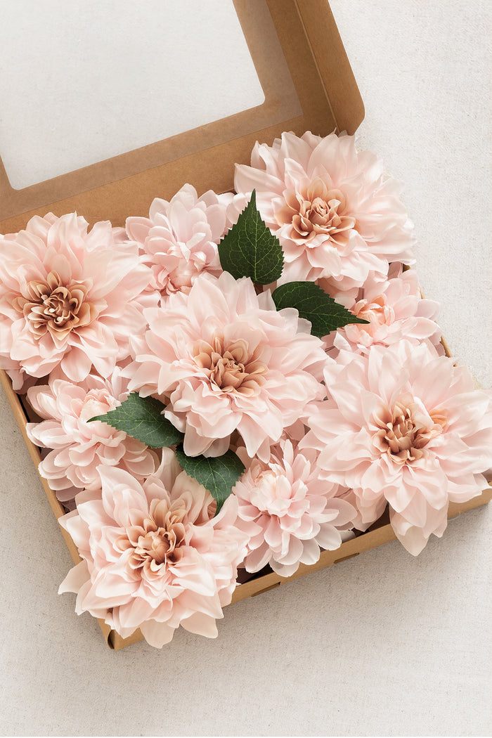 5.5' Silk Semi-Cactus Dahlia & 4.5' Silk Waterlily Dahlia with Stem - Image 11