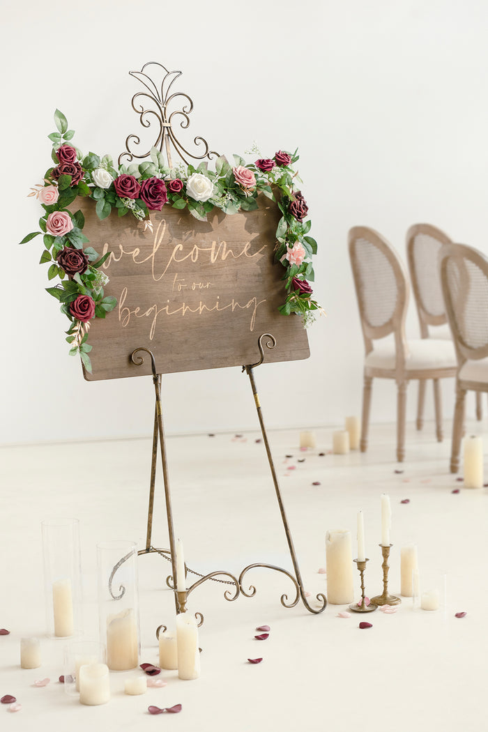 5ft Flower Garland in Burgundy - Image 3