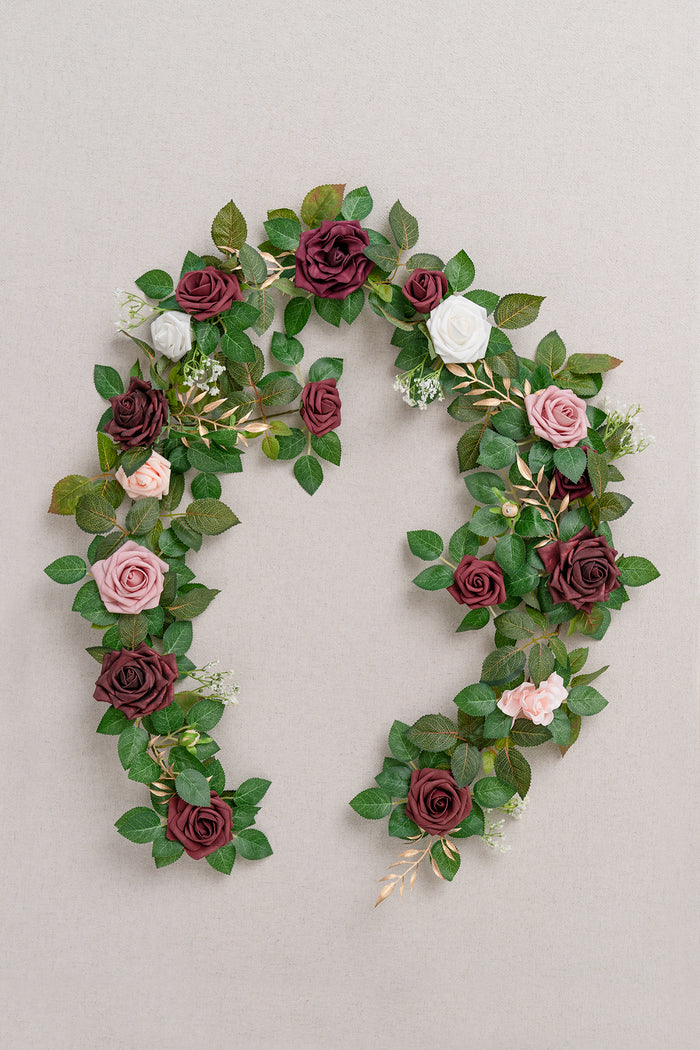 5ft Flower Garland in Burgundy - Image 5