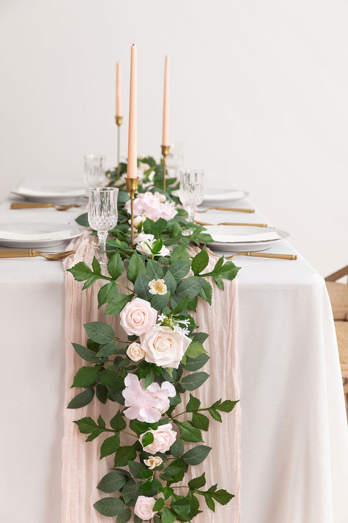 5ft Flower Garlands in Powder Pink & Cream - Image 2