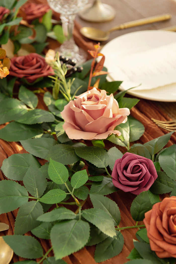 5ft Flower Garland in Sunset Terracotta - Image 3