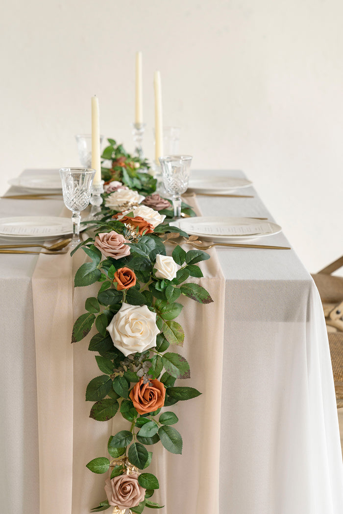 5ft Flower Garland in Sunset Terracotta - Image 3