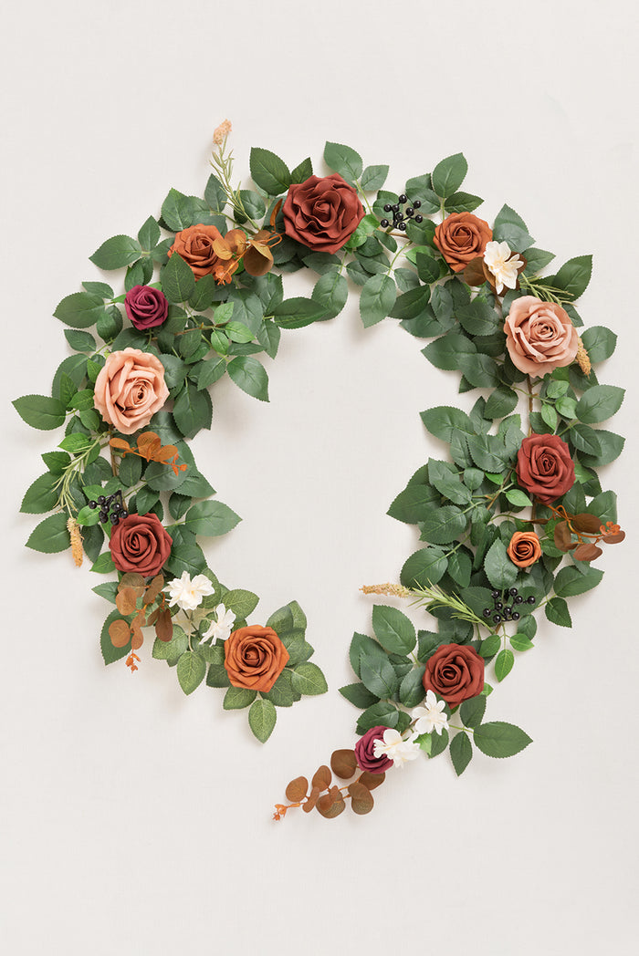 5ft Flower Garland in Sunset Terracotta - Image 4