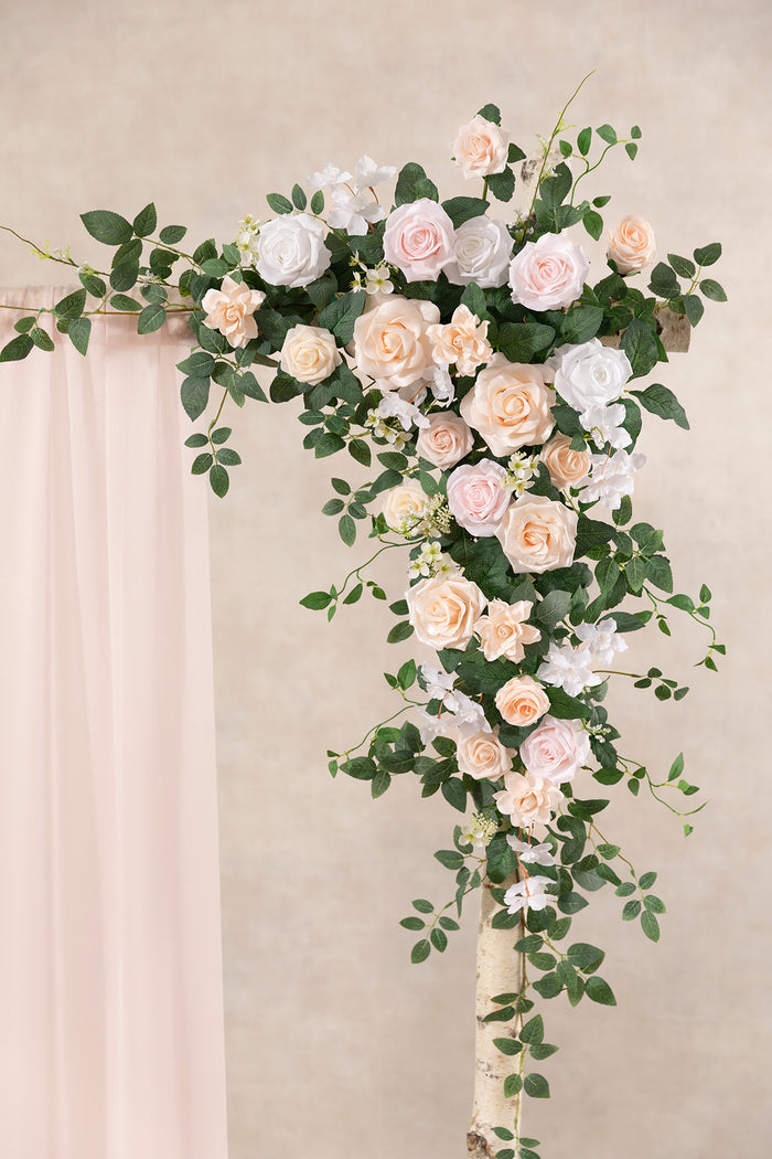 6.5ft Flower Garland with Hanging Vines in Blush & Cream - Image 3