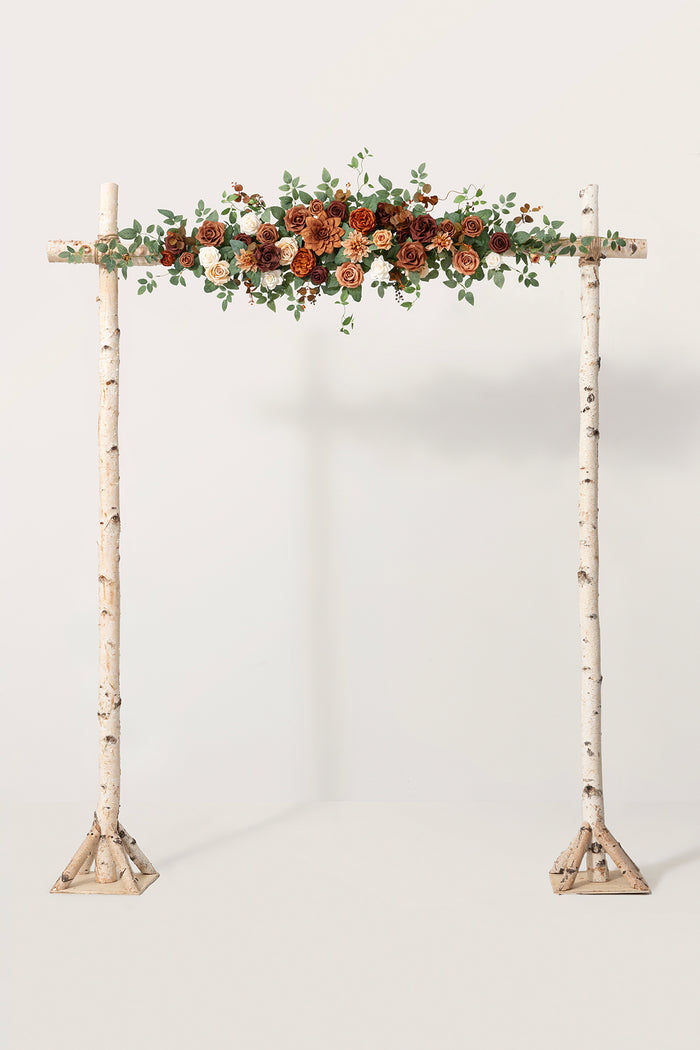 6.5ft Flower Garland with Hanging Vines in Caramel & Burnt Orange
