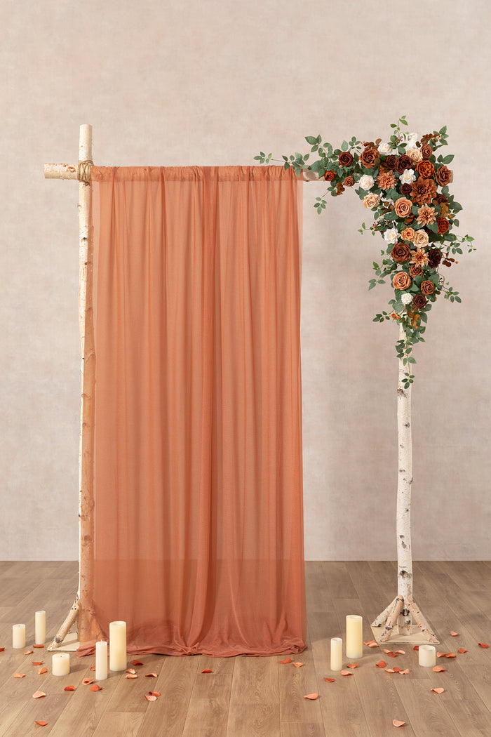 6.5ft Flower Garland with Hanging Vines in Caramel & Burnt Orange - Image 2