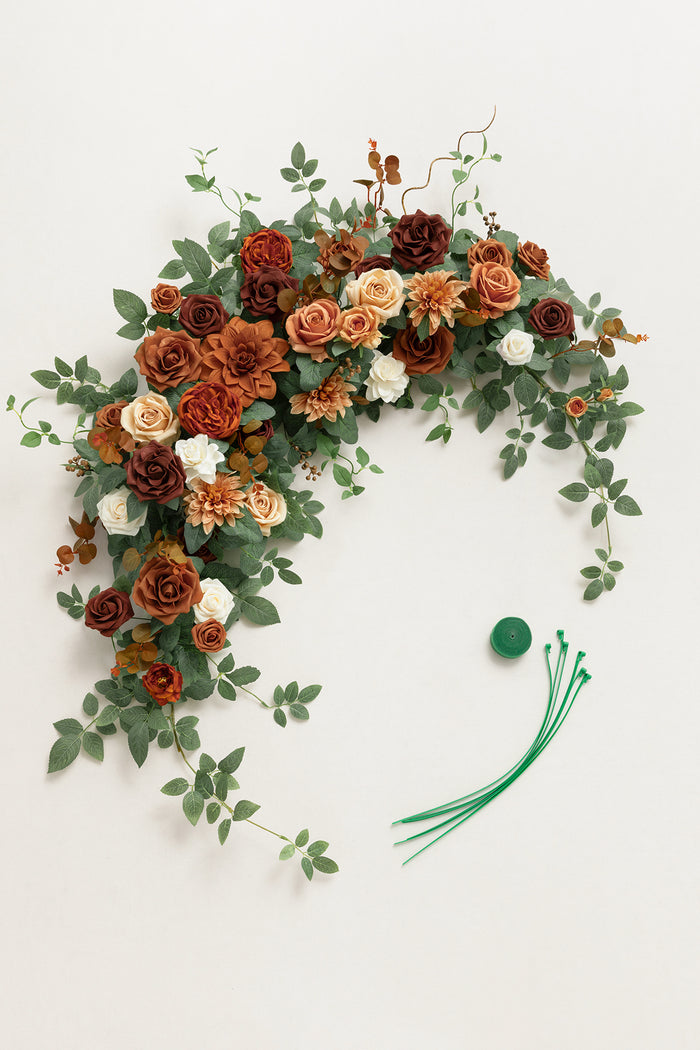 6.5ft Flower Garland with Hanging Vines in Caramel & Burnt Orange - Image 5
