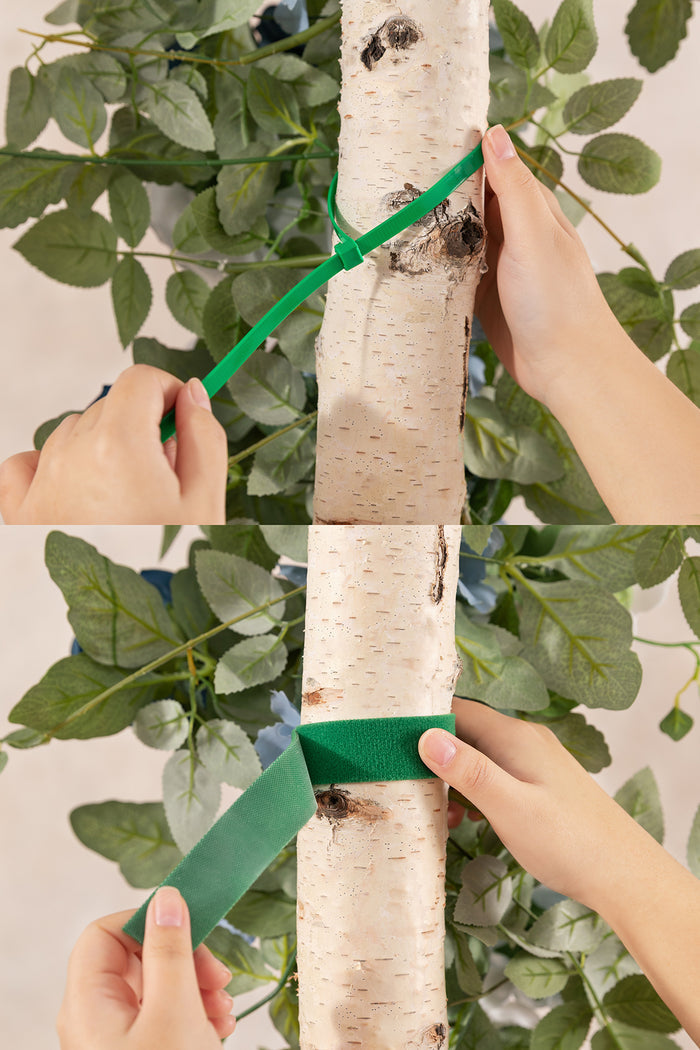 6.5ft Flower Garland with Hanging Vines in Dusty Blue & Dutch Blue - Image 4