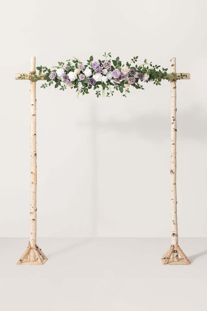 6.5ft Flower Garland with Hanging Vines in Lilac & White