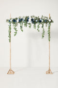 6.5ft Flower Garland with Hanging Rose Leaves for Ceremony Backdrop in Dusty Blue