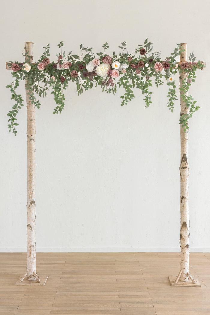 6.5ft | Flower Garland with Hanging Vines in Dusty Rose & Mauve