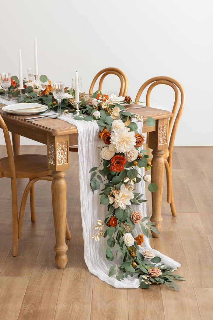 6ft Flower Garland in Sunset Terracotta