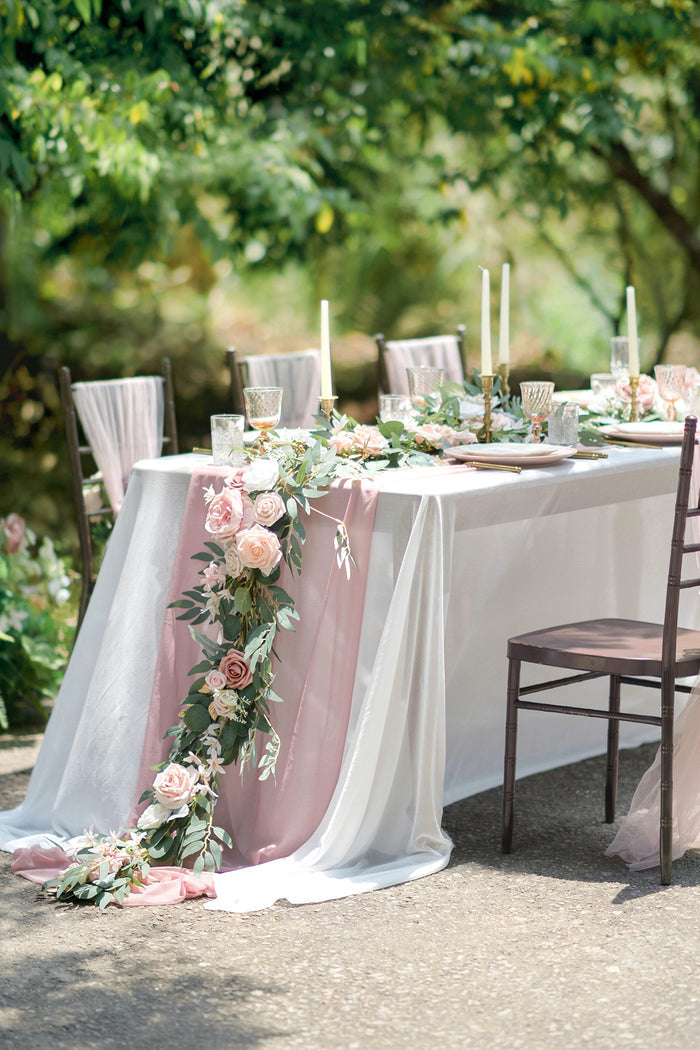 6ft Flower Garland in Dusty Rose & Cream - Image 2