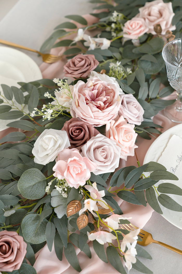 6ft Flower Garland in Dusty Rose & Cream - Image 4
