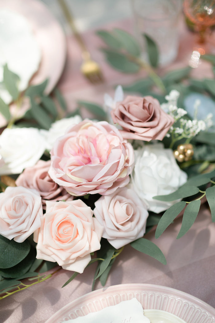 6ft Flower Garland in Dusty Rose & Cream - Image 5