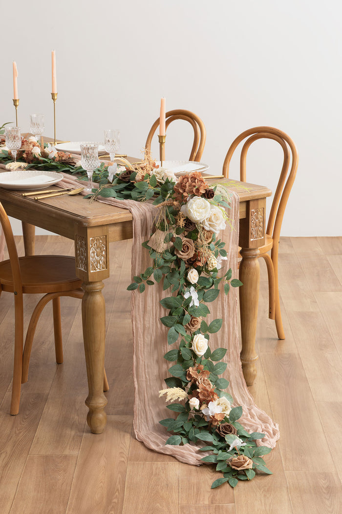 6ft Flower Garland in Earth Brown & Tawny Beige - Image 2