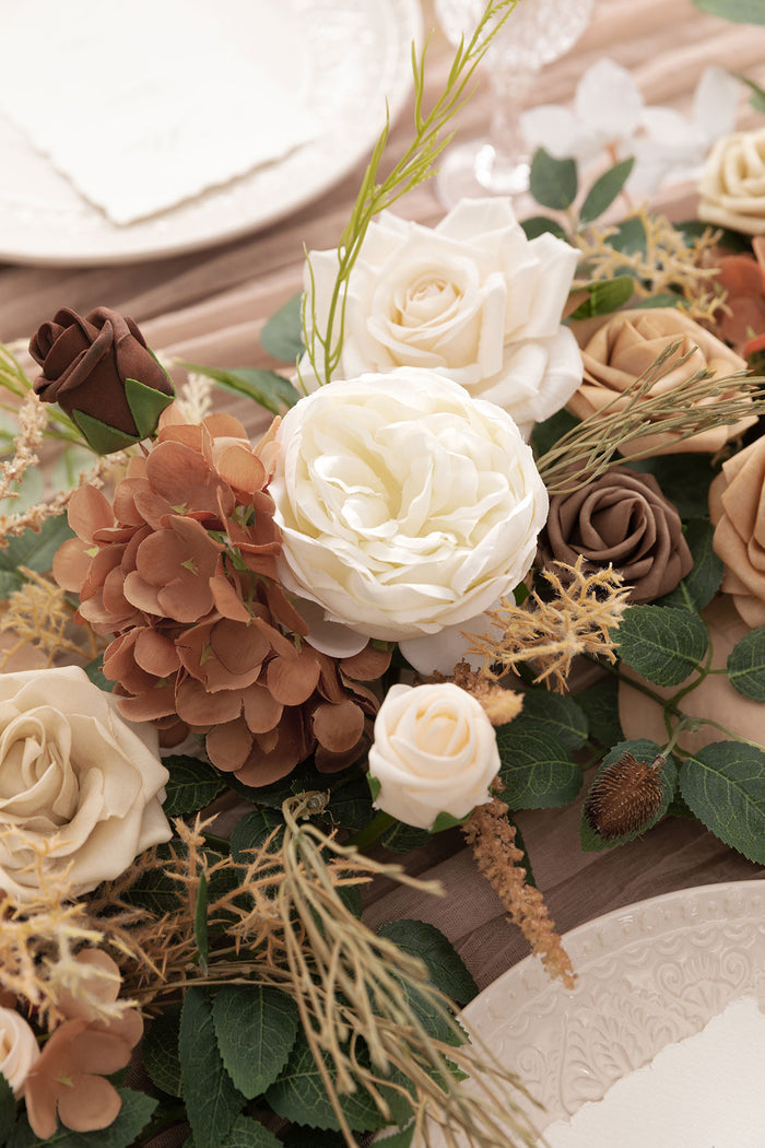 6ft Flower Garland in Earth Brown & Tawny Beige - Image 3
