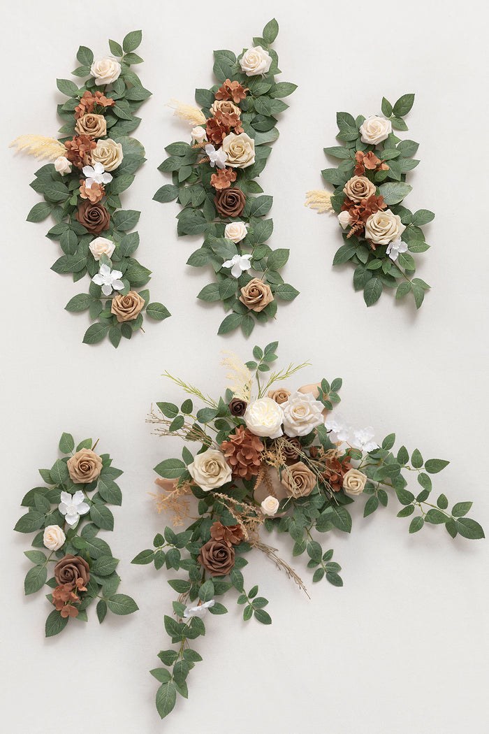 6ft Flower Garland in Earth Brown & Tawny Beige - Image 4
