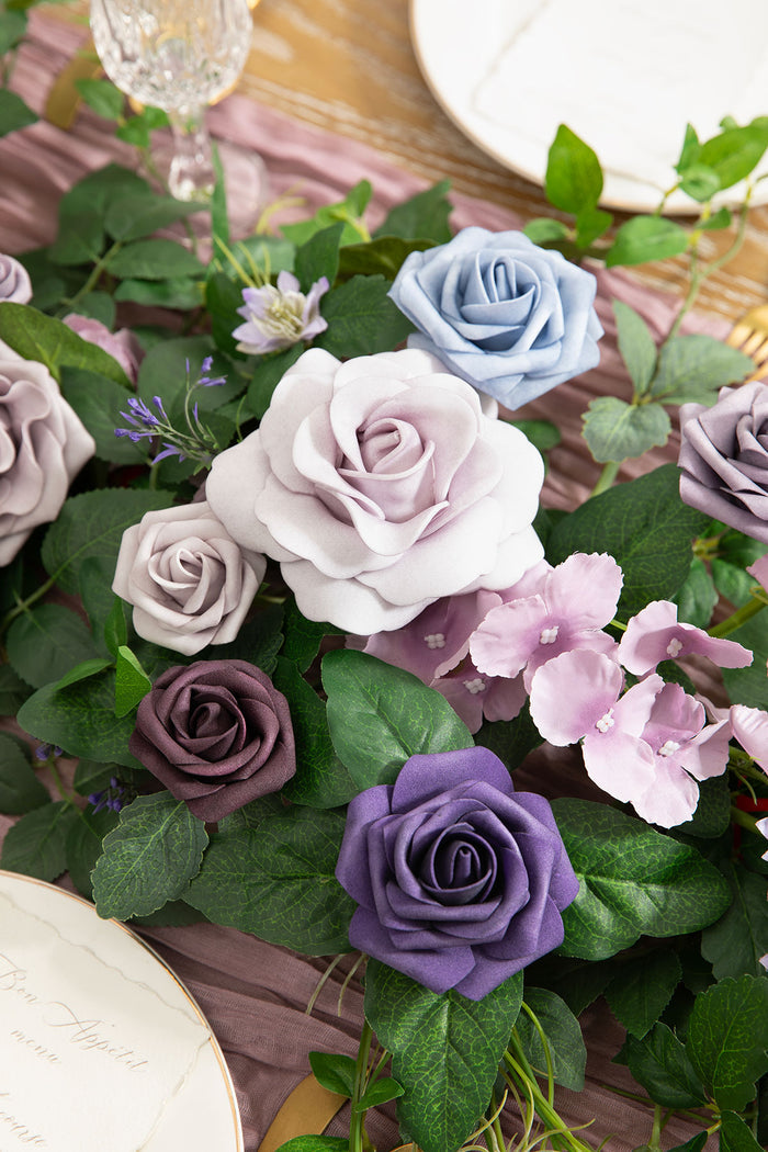 6ft Flower Garland in Ethereal Purple Dream - Image 3