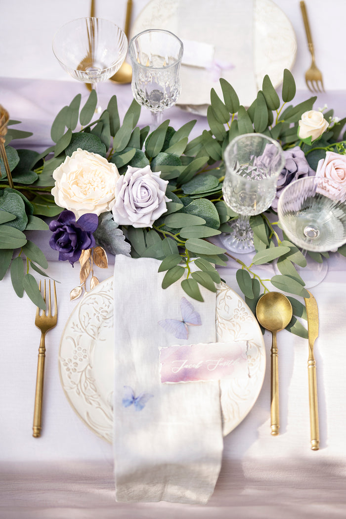 6ft Flower Garland in Lilac & Gold - Image 6