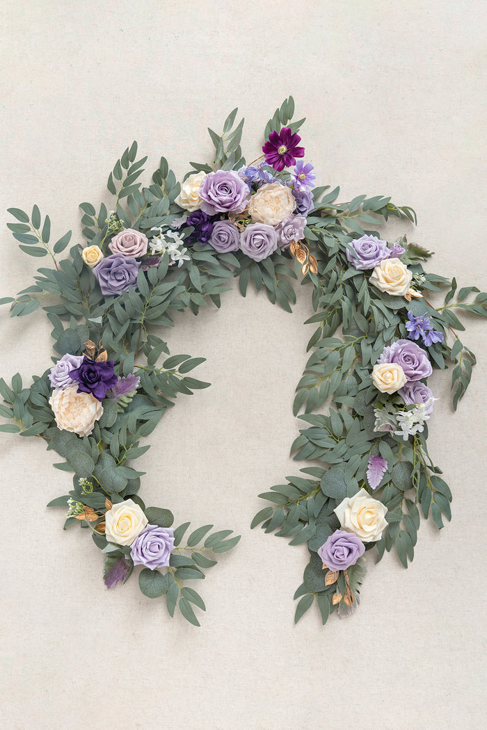 6ft Flower Garland in Lilac & Gold - Image 8