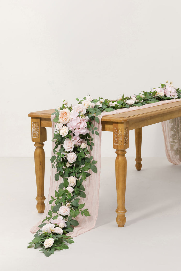 6ft Flower Garland in Powder Pink & Cream