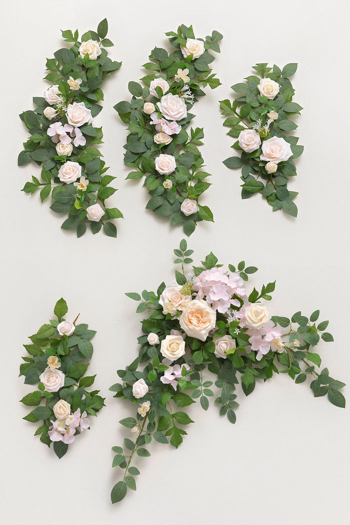6ft Flower Garland in Powder Pink & Cream - Image 4