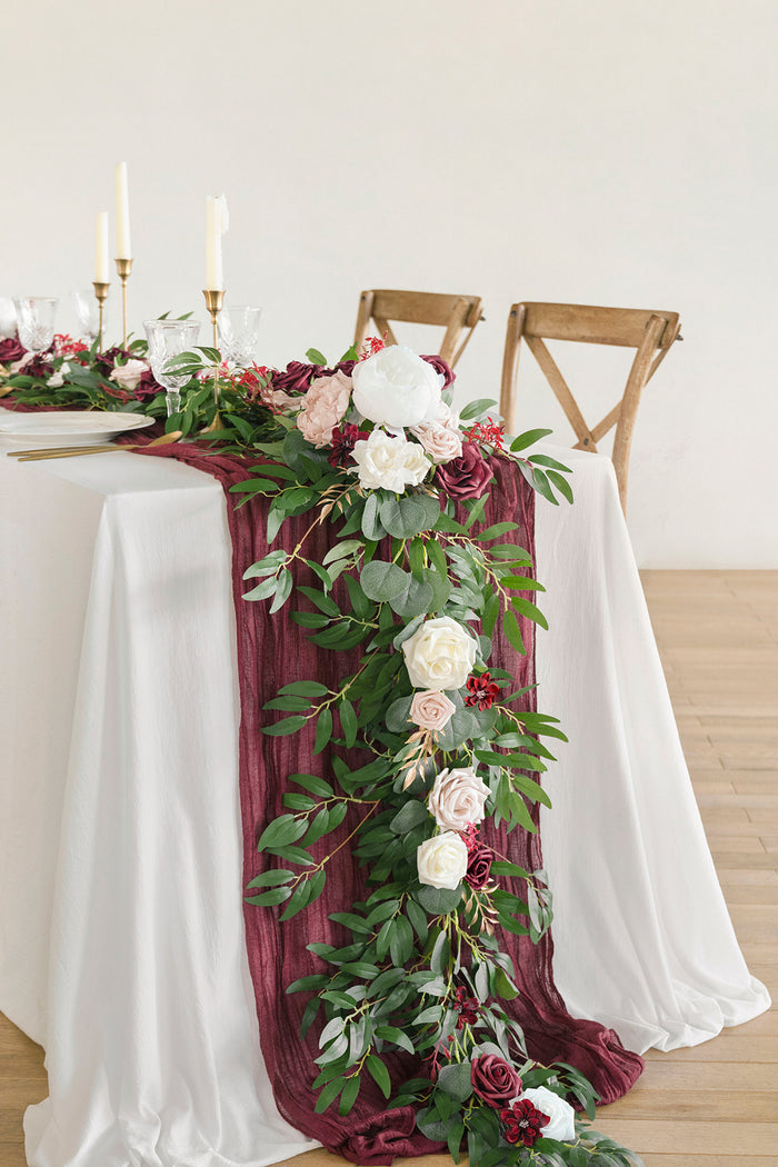 6ft Flower Garland in Romantic Marsala - Image 4