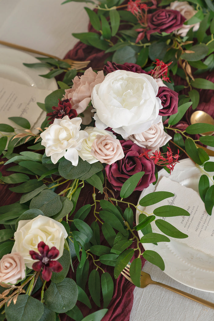 6ft Flower Garland in Romantic Marsala - Image 5