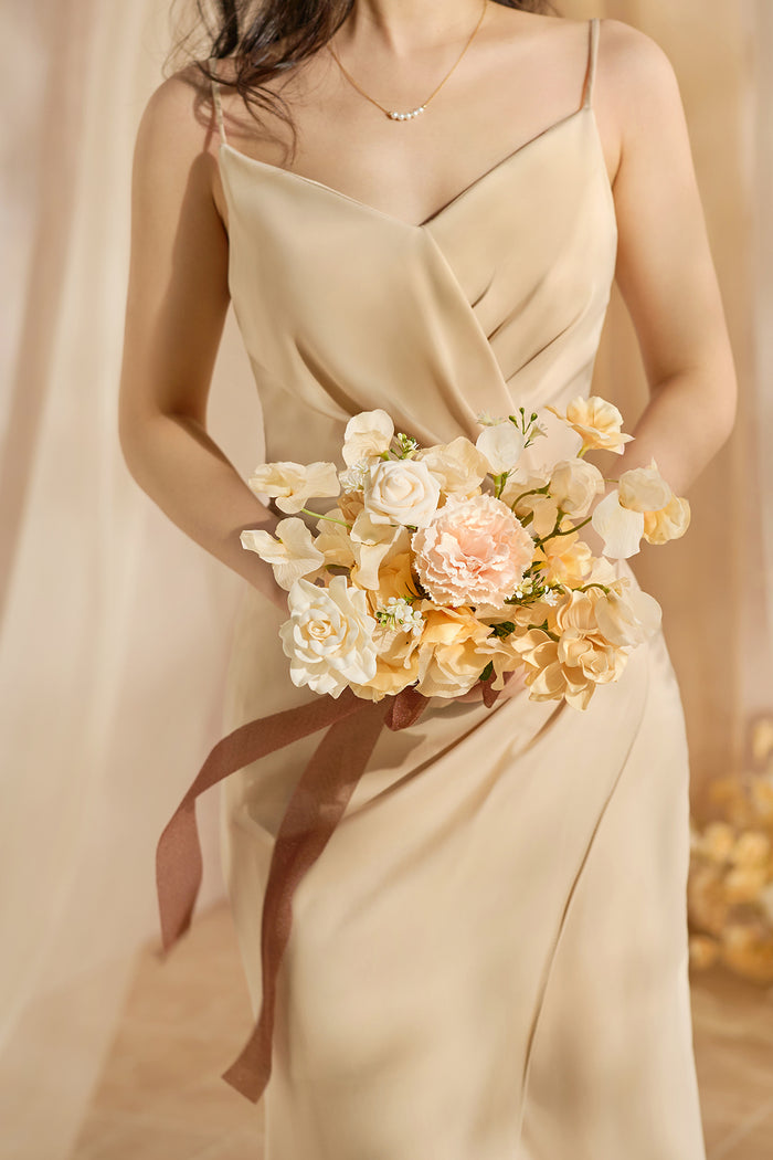 Bridesmaid Posy in Earth Brown & Butter Yellow - Image 2