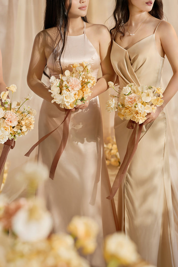 Bridesmaid Posy in Earth Brown & Butter Yellow - Image 3